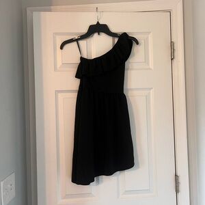 Abercrombie Kids One-Shoulder Black Ruffle Dress Size 12